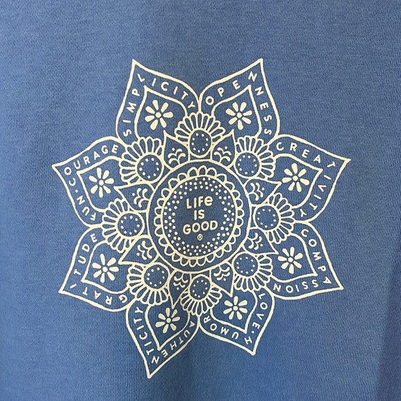 Life is Good Crewneck Sweatshirt Mandala periwinkle - Picture 2 of 5